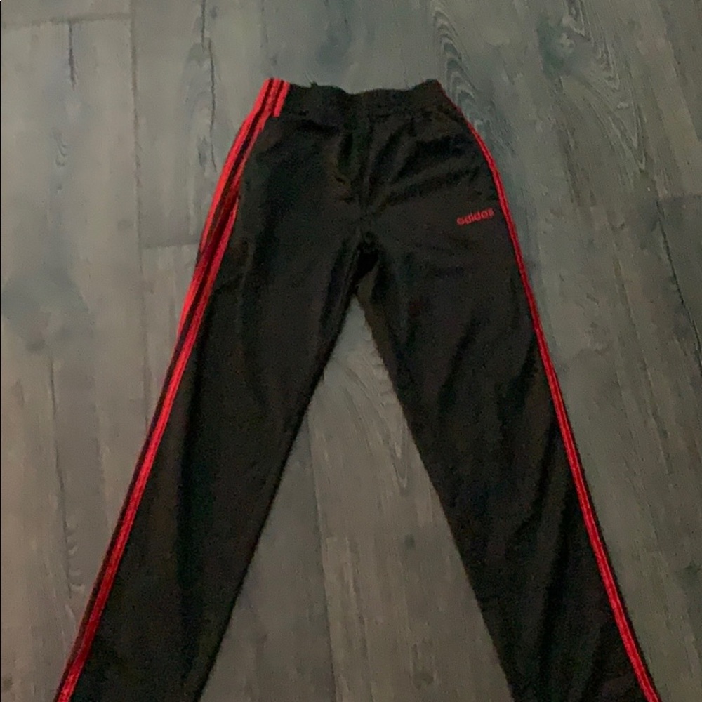 red adidas pants